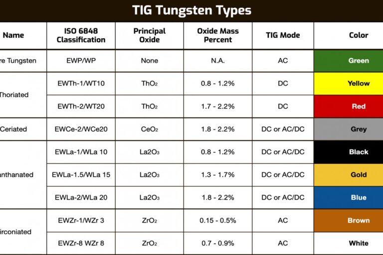 Types of Tungsten for TIG Welding Aluminum