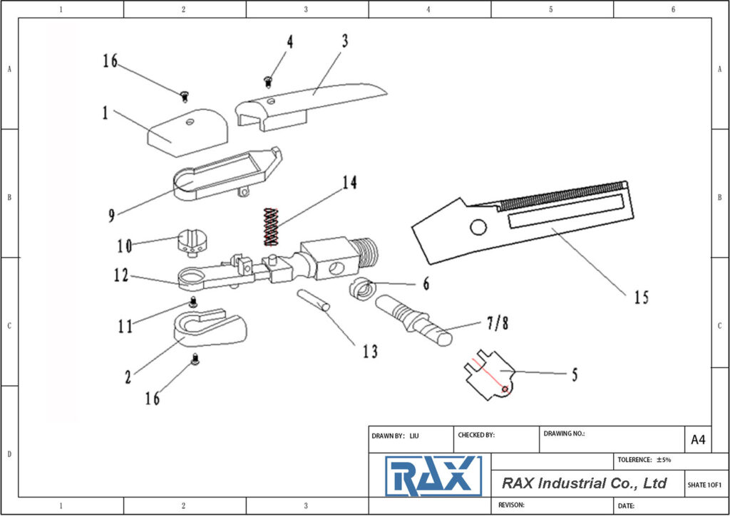 Carbon Arc Gouging Torch Drawing