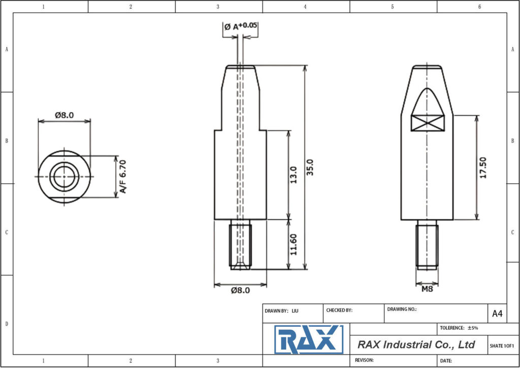 MIG Contact Tip Drawing