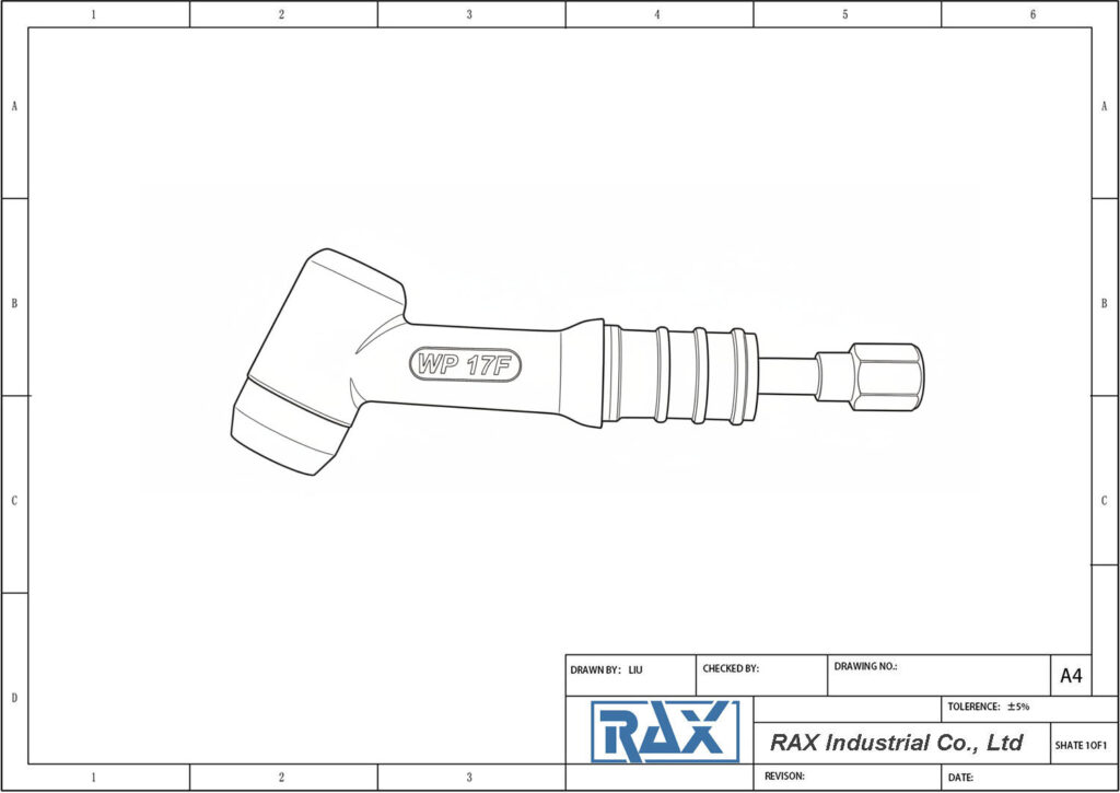 TIG Torch Body Drawing